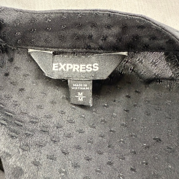 Express Black Polka Dot Ruffle Sleeve Blouse – Size Medium - Picture 9 of 9